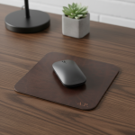 Personalisiertes Mousepad aus echtem Leder – mit Gravur von Namen, Initialen oder Logo