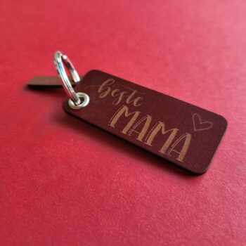 Schlüsselanhänger aus Leder mit Gravur "beste Mama"
