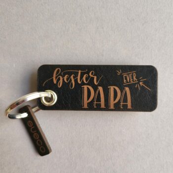 Schlüsselanhänger bester Papa - Leder Anhänger mit Gravur "bester Papa ever"