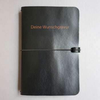 Personalisiertes Notizbuch aus Leder mit der Gravur "Deine Wunschgravur"